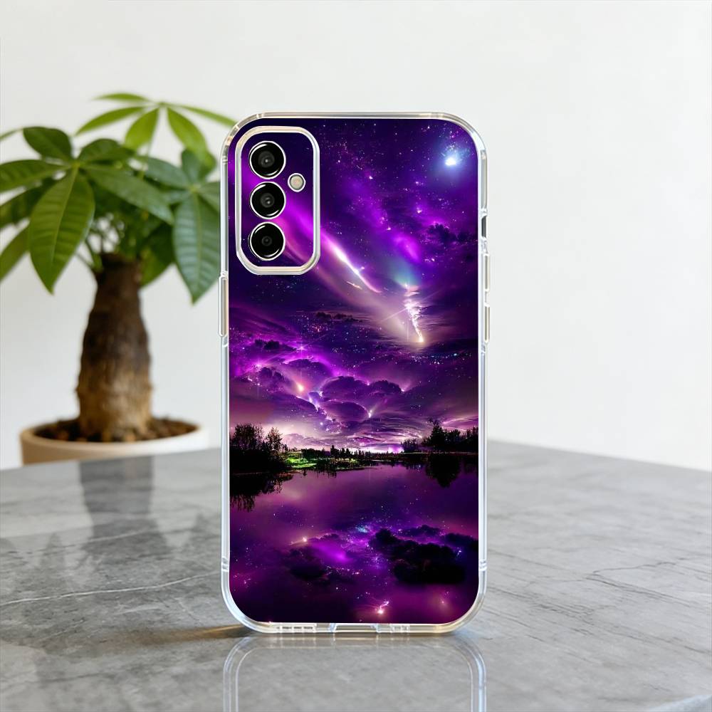 Northern Lights  Phone Case Transparent Silicone Soft For SamsungA10,12,20,21S,30,31,40,50,51,52,70,71