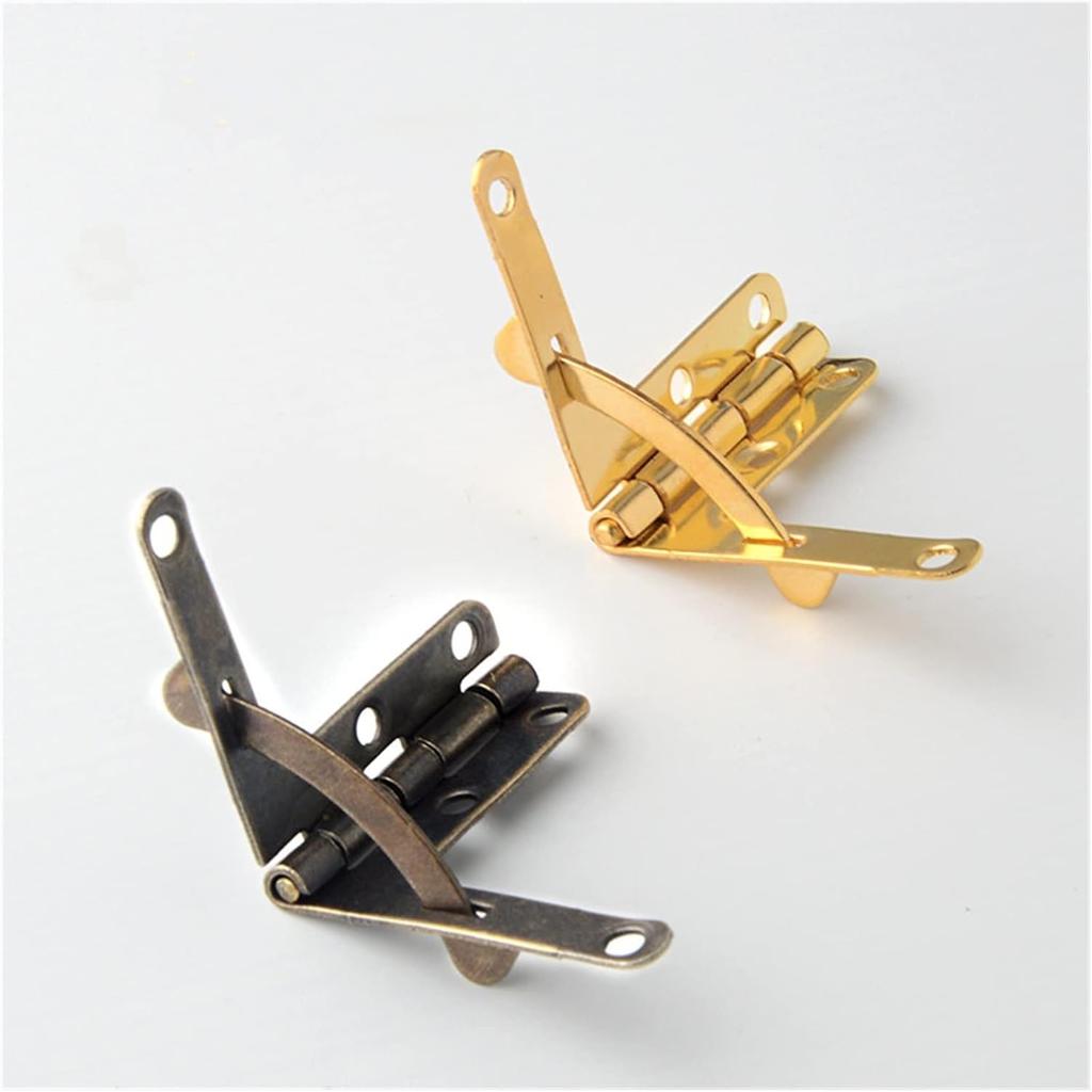 Hinges 10psc/lot Antique Bronze 90 Degree Support Spring Hinge for Wooden Jewelry Box Gift Box Furniture Hardware Accessories 22 * 29cm (Color :