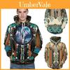 Sudadera con capucha tipo chaqueta de tótem tribal nativo de jefe indio para hombres y mujeres, cálida y suave