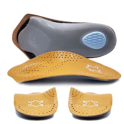 Solette Ortopediche per Piedi Uomo/Donna Sollievo Dolore Ammortizzazione Piedi Piatti Supporto Arco Plantare Traspiranti in Pelle Mezzi Cuscinetti Inserto