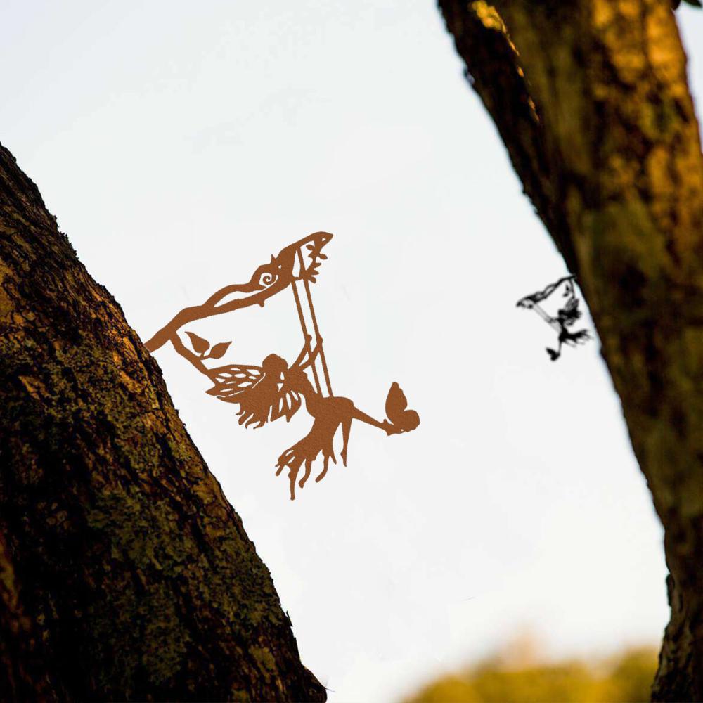 1 Stück Metall-Feen-Silhouette-Kunst – Verleihen Sie Ihrem Garten mit dieser wunderschönen Metall-Feen-Silhouette-Kunst einen Hauch von Magie und Charme