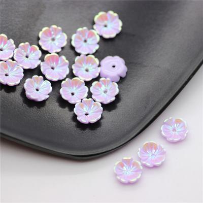 Creative Earring Resin AB Illusion Color Beads Nail Decoration Flower 50Pcs 8mm Materials DIY Jewelry Accessories Imitation Shell Handmade