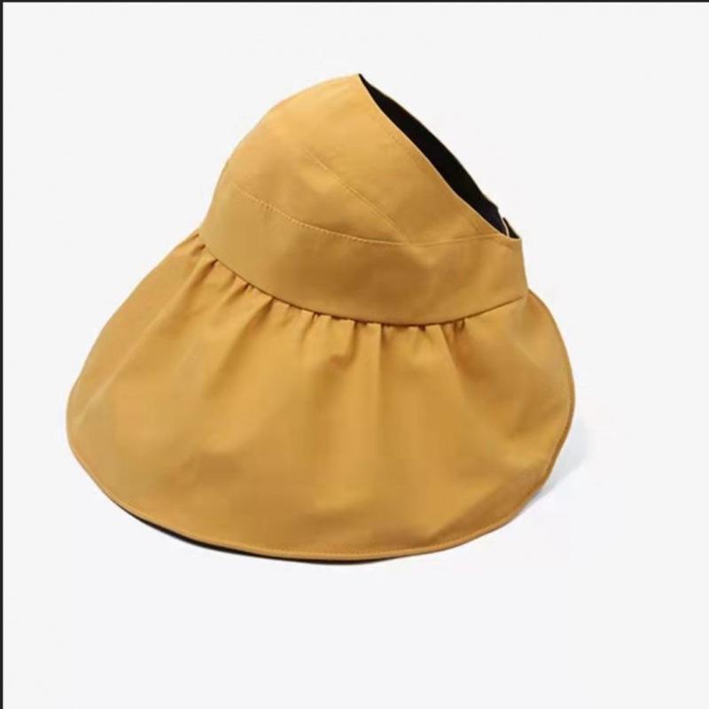 Four seasons sun hat empty top Internet celebrity outdoor vinyl summer sun hat UV protection breathable big brim sun hat