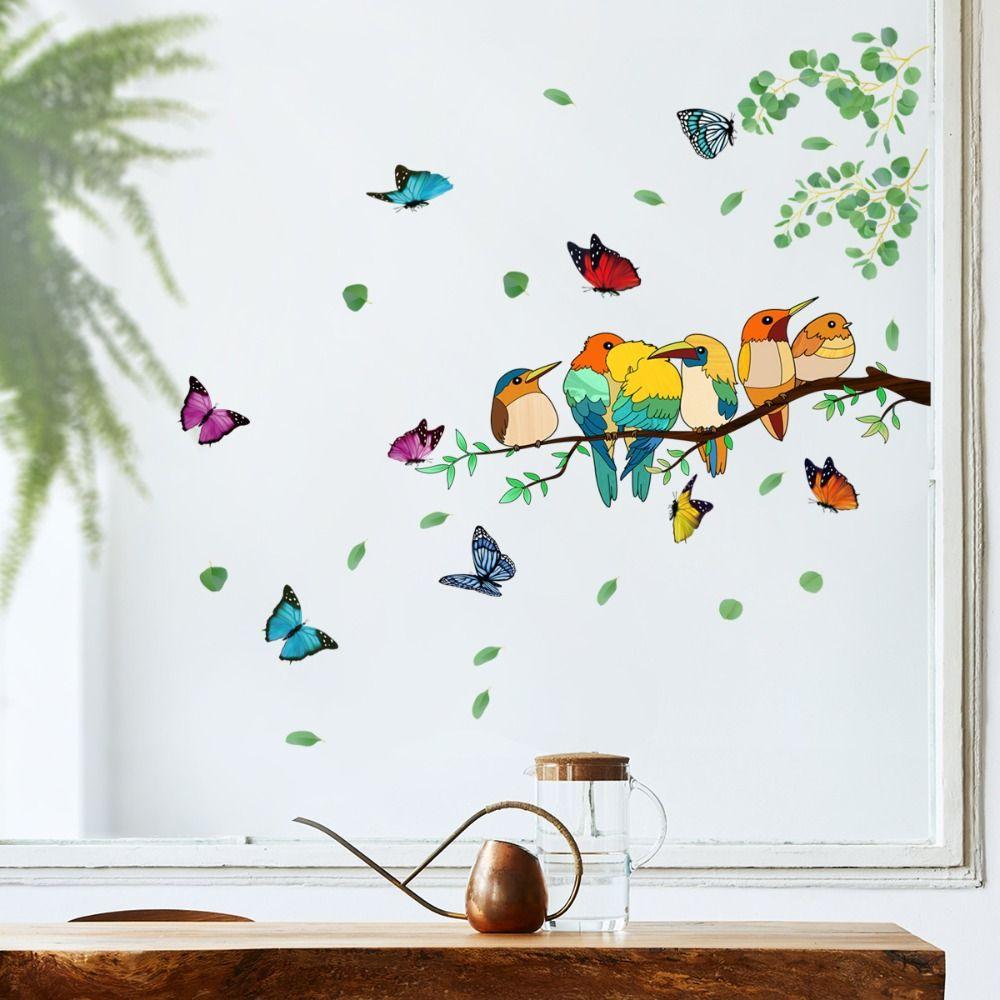 Bird Home Decor Double-sided Visual Butterfly Decals Static Stickers Window Film Window Stickers