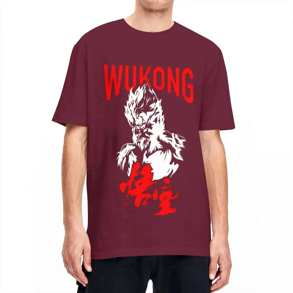 Vintage T-Shirt Black Myth Wukong Game 2024 Cotton T Shirts Trendy Cool Tee Shirt for Male Summer Y2K Basic Short Sleeve Clothes