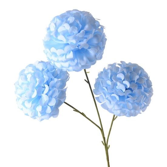 

26 Inch Artificial Hydrangea Flowers with 3-Head Blooms Real Touch Full Faux Hydrangea Flower for Wedding Bouquets Home Party Decor светло-синий