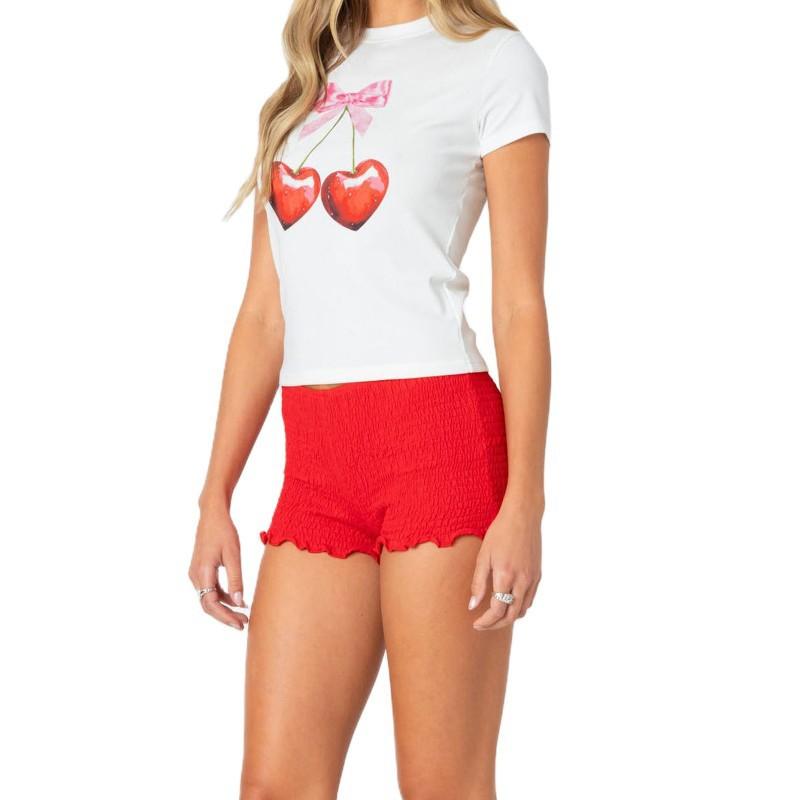 

Sexy Casual Letter Print Slim Fashionable Round Collar Women s Short T-shirt XL
