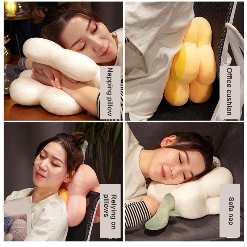Comfortable Desk  Sleep Pillow Plush Flower Throw Pliiow for Office Workers and Students,Supportive Cushion