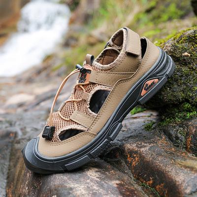 Breathable Men Sandal Hollow Mesh Summer Shoes New Men's Beach Shoes Casual Outdoor Baotou Fashion Flat Fishing Shoes Man Sandal
