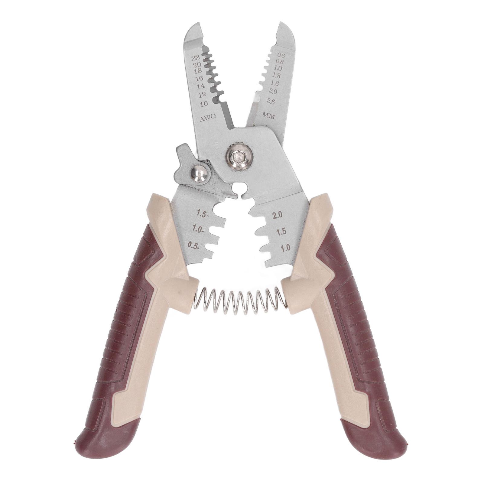 

7in Wire Stripper 3 in 1 Multifunctional Wire Cutter Crimper Wire Stripping Tool for Daily Household Shear