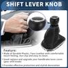 6 Speed Manual Gear Shifter Knob with Cover, Gearbox Stick Shifter Lever Knob for Chevrolet Cruze 2010-2015 Plastic Faux Leather Black White, 1 Pc