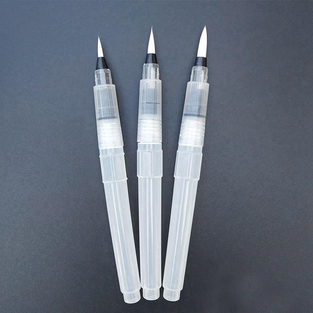 

3/6Pcs Water Soluble Colored Watercolor Soft Pen Brush Plastic Refillable Water Pen Nylon Brush Head Painting Art Supplies