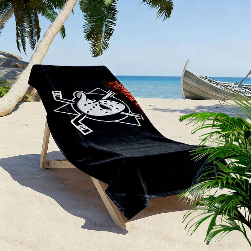 Custom Name,Anaheim Ducks Print Beach Towel, Large Soft Quick Dry Towel for Beach Camping Swimming
