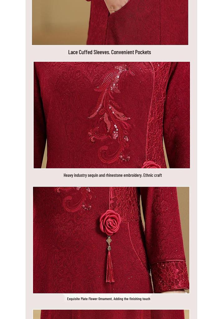Elegant Spring Dress for Mother of the Bride or Wedding Guest - Stylish Attire for Middle-Aged and Elderly Women