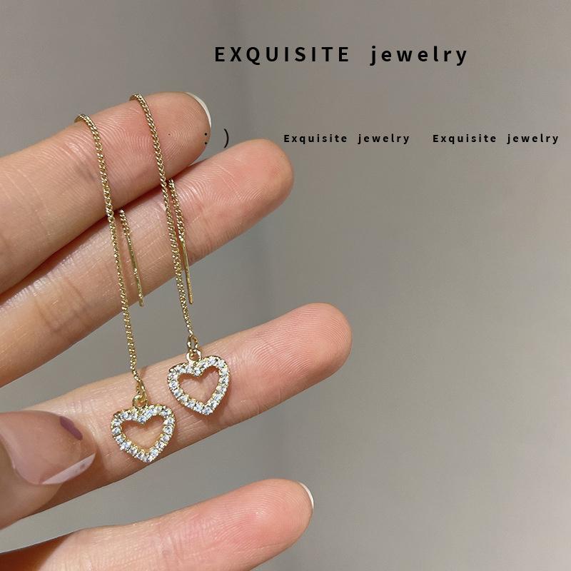 Lange Quaste Zirkon Ohrring Mode Frauen Mädchen Temperament Feine Glänzende Geometrische Ohrringe Schmuck Party Geschenke