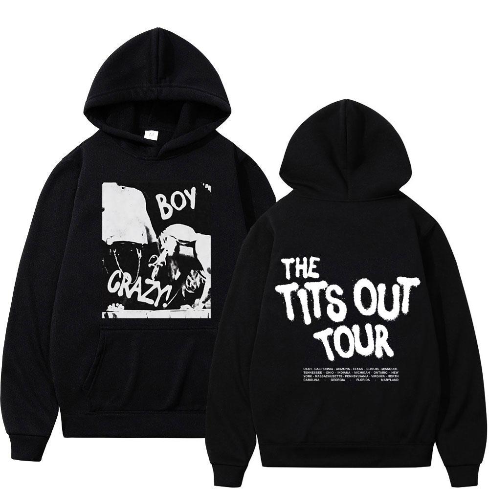 

Singer Kesha -boy Crazy Tits Out Tour Vintage Print Hoodie Men Women Fashion Pullover Winter Long-sleeved Casual Sportswear Tops 3XL