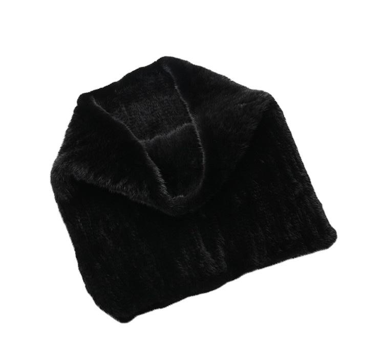 MWFur Fashion Mink Fur Warp Winter Fashion Shawl Hand Knit Luxury Mink Fur Scarf Wrap Collar Shawl Shrug