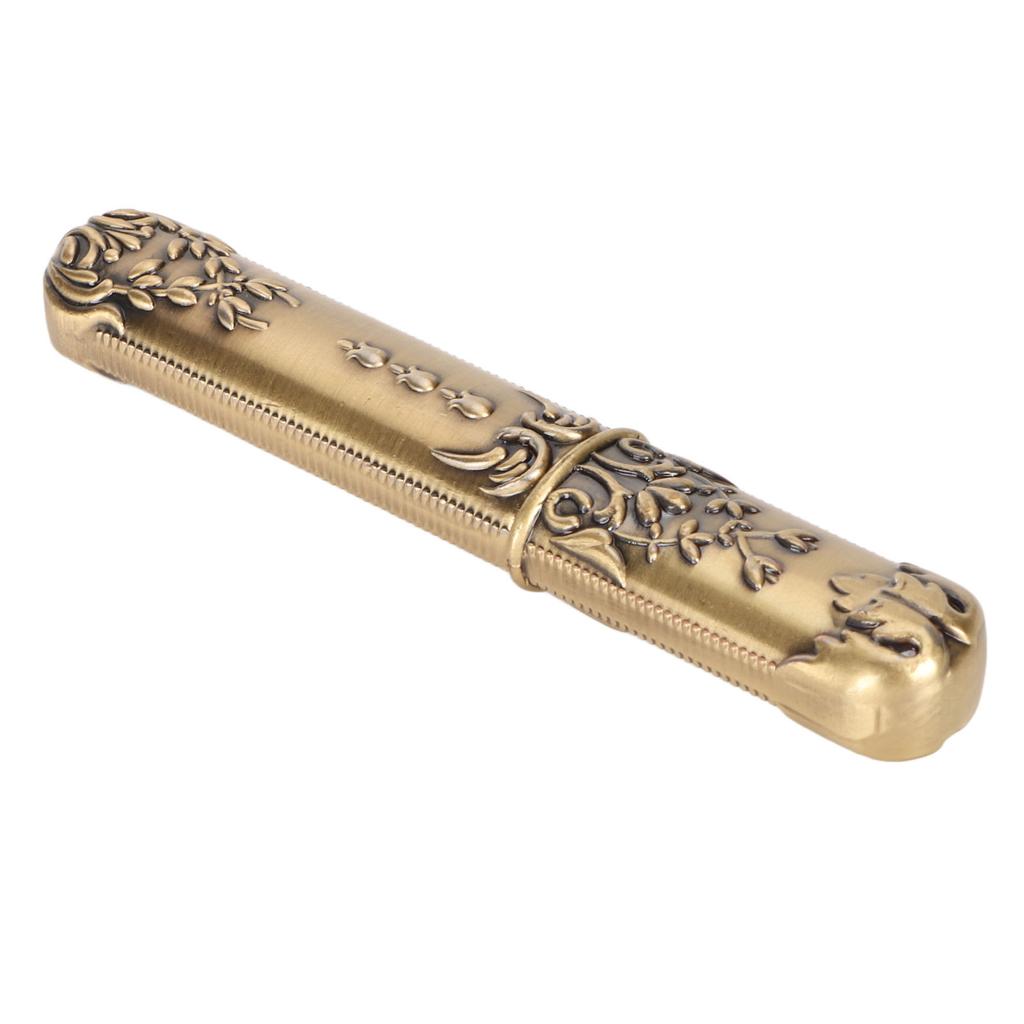 Vintage Nålfodral Graverat Stereoskopiskt Mönster Snygg Förvaringsrör för Sy nålar Nålhållare Syverktyg