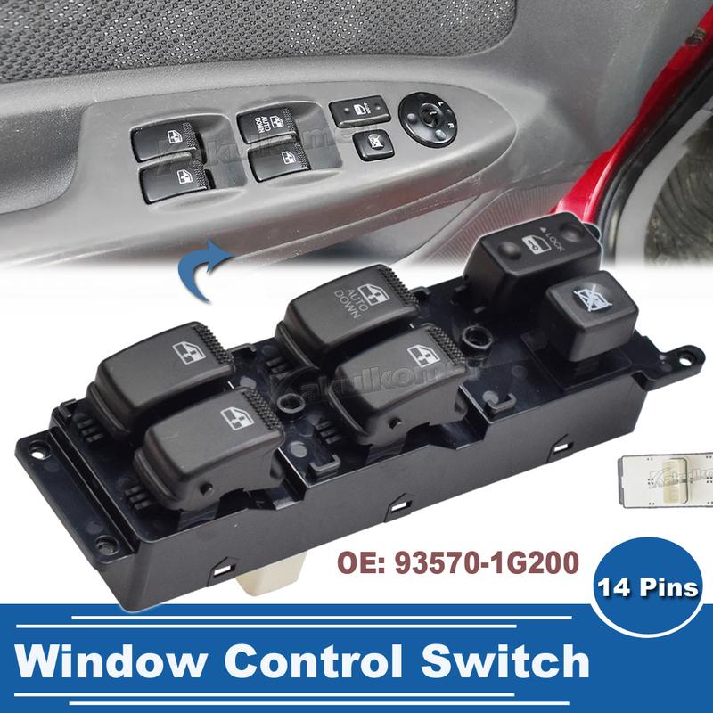 New 93570-1G200 935701G200 Front Left Driver Door Window Master Switch Glass Lifter Button For KIA RIO 2 JB 2007 2008 2009