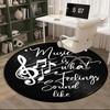 Music Harmony Symbol round carpet Chair cushion Round Entryway Rug, Soft Round Rugs for Living Room, Bedroom, Circle Carpet decor gifts