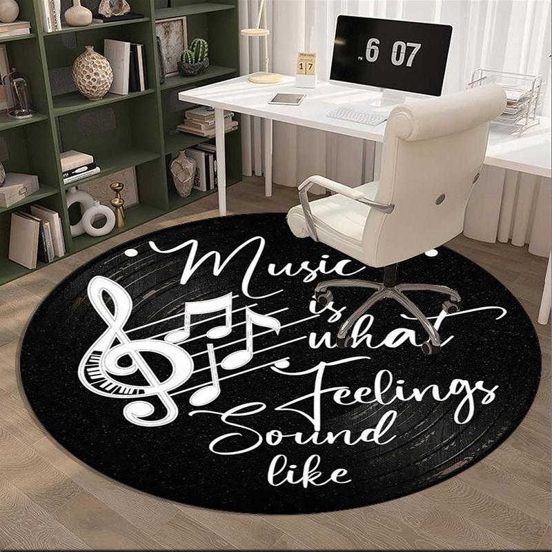 Music Harmony Symbol round carpet Chair cushion Round Entryway Rug, Soft Round Rugs for Living Room, Bedroom, Circle Carpet decor gifts