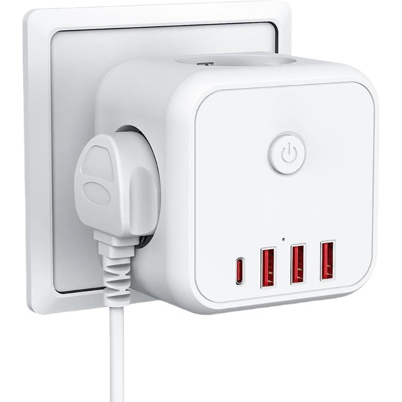 

Багатофункціональні німецькі подовжувачі живлення Cube Портативні конструкції Настінні розетки з зарядкою через USB і дротову для подарунка у подорожі