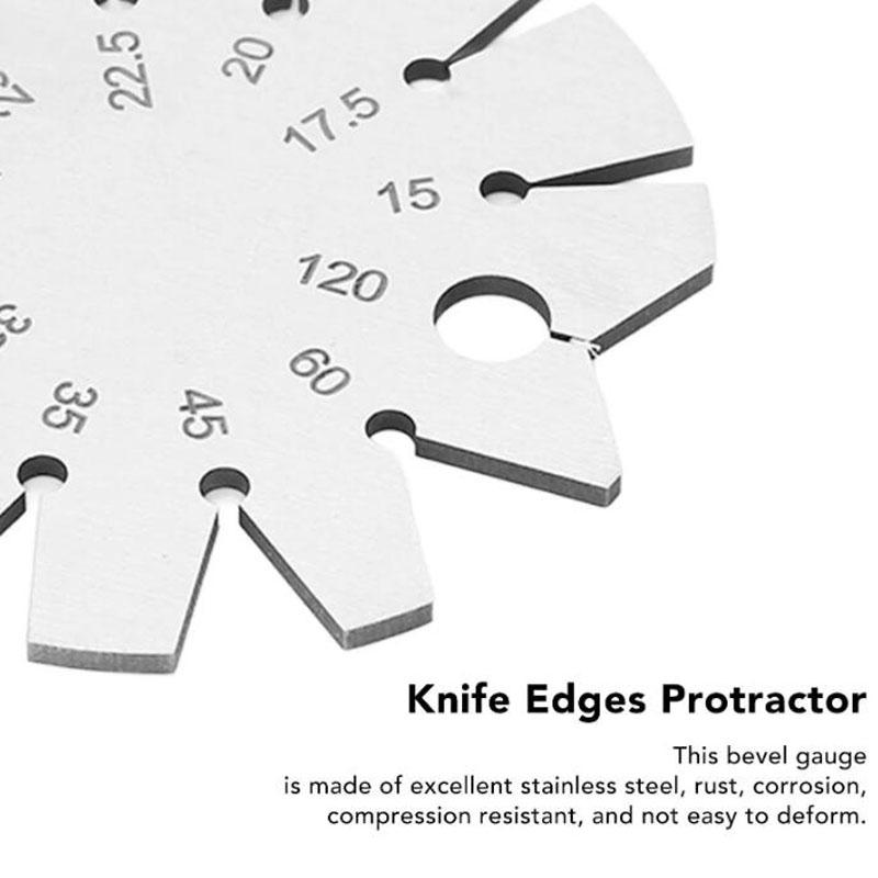 Bevel Angle Gauge Stainless Steel Oblique Edges Protractor for Knife Blade Measuring 15-120 Degree Knife Bevel Gauge