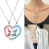 1 Pair Friendship Necklace Set Magnetic Butterfly Charm Neckchain Love Heart Pendant Clavicle Chain for Best Friends