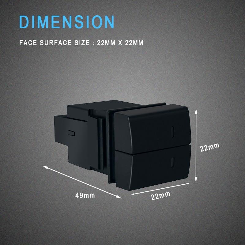 12V Led Dual Push Button Switch Front Rear Fog Lights Power Charger For Toyota Prado Hiace LandCruiser RAV4 Camry Corolla