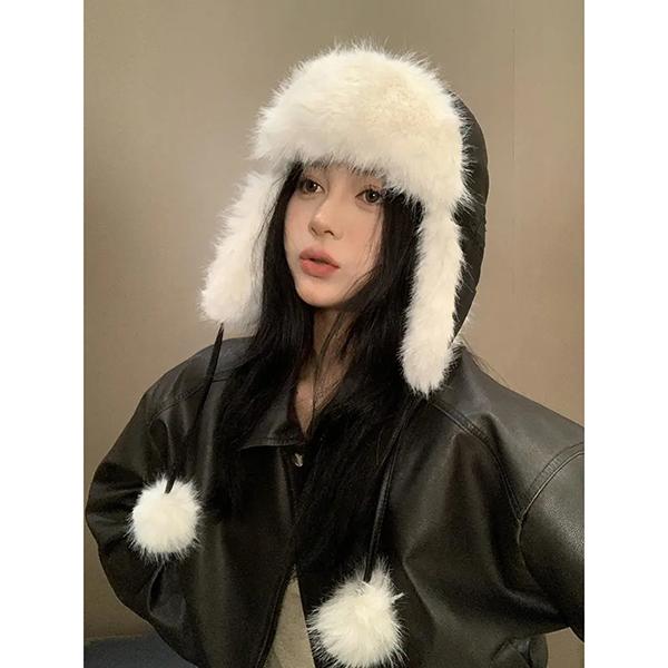 WTEMPO Autumn Winter Ear Protection Plush Bomber Hats Warm Thickened Outdoor Cold-proof Cycling Skiing Hats for Couple