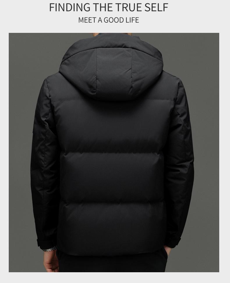 Men's Stylish Hooded Down Jacket - Versatile, Warm, Thick Coat for 2025 Winter Business Casual