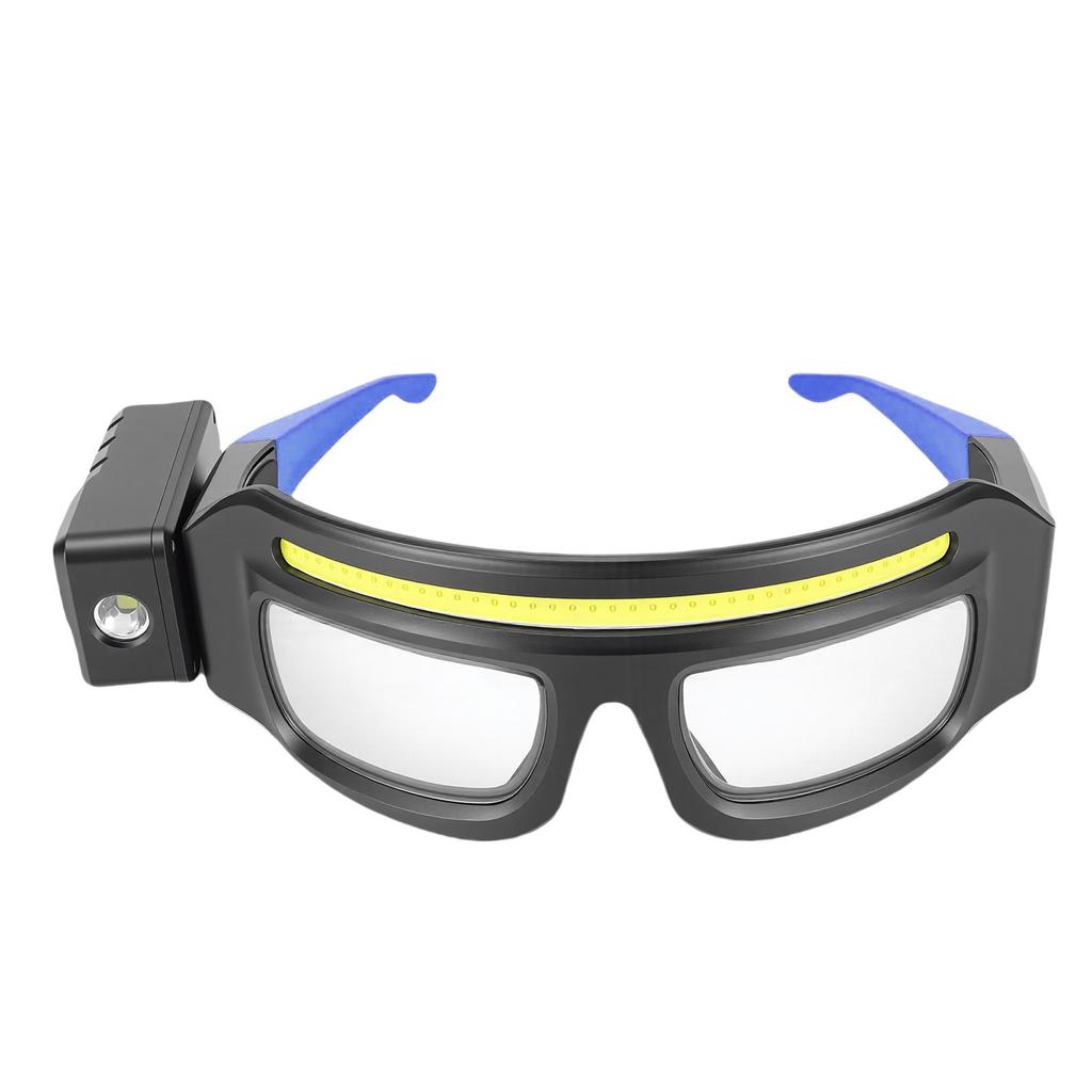 LED Safety Glasses with Rotatable Headlight Motion Sensor Lighted Glasses Adjustable Brightness Rechargeable for