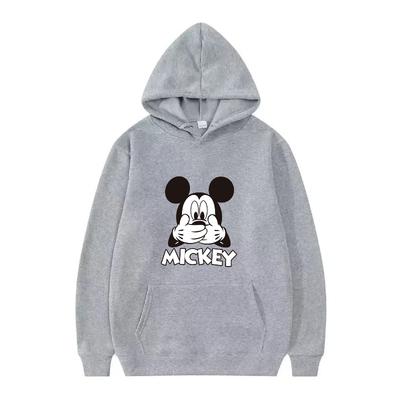 Disney Mickey Mouse Pattern Woman Fleece Casual Loose Black Autumn Tops Clothes Pullovers Ladies Cheap Hoodies Men Sweatshirts
