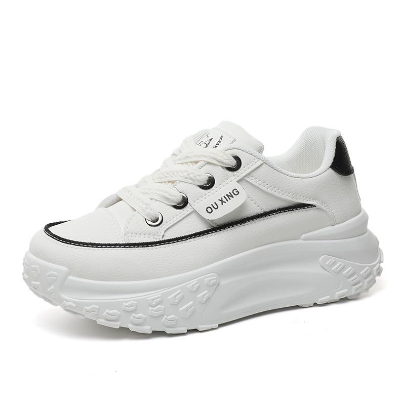 HY906 Adidași de toamnă pentru femei: 2023 Respirabili, cu Toc Înalt, Stil Coreean, cu Talpă Groasă pentru un Aspect Sportiv Casual