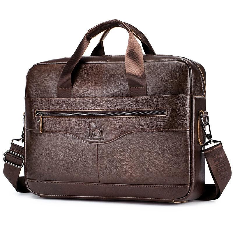 LAOSHIZI Vyriškas portfelis Natūralios odinės odos krepšys Dokumentų krepšys Crossbody Bag