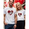 1 Stück Frühling/Sommer Kollektion Paar Valentinstag T-Shirt Herz LOVE Aufdruck Retro Süß & Cool Stil Oberteil