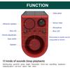 Solcellsdriven rörelsesensorlarm med fjärrkontroll Hemlarm Djurskrämma 129dB Högt ljud Ljudgenerator för Trädgård Gård