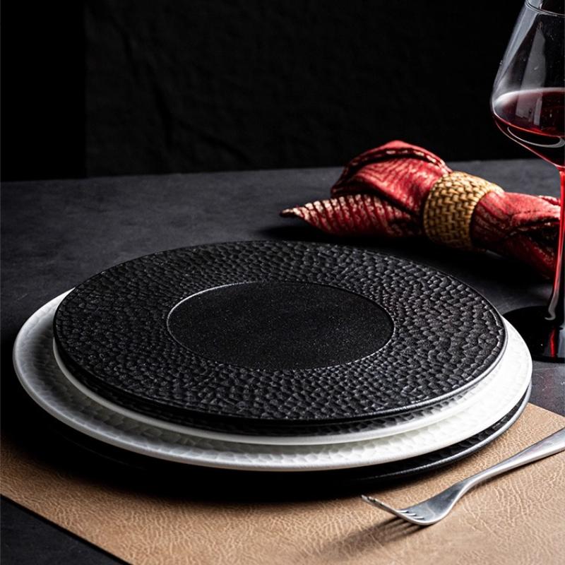 Circular Ceramic Flat Plate Western Style Steak Plate Dining Plates Pasta Dish Sashimi Plates Dessert Bowl Fruit Dish Salad Bowl
