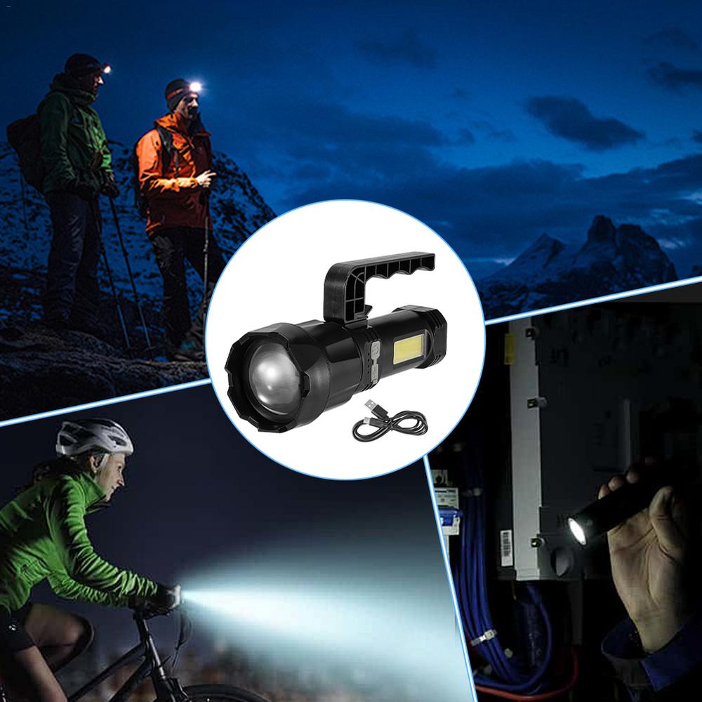 Handheld LED Flashlight Handheld Rechargeable Portable Outdoor Flashlight Ultra-Bright Light Source Lighting Tool For Hiking