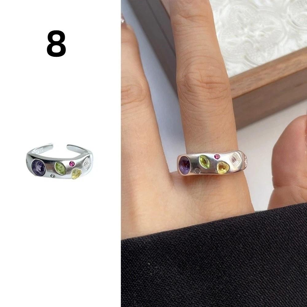 Irregular Shape Crystal Ring Minimalist Handmade Opal Ring Fashionable Gemstone Ring Girls Gift