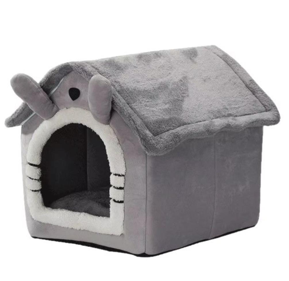 

Cozy Foldable Removable Washable Pet Bed For Cats And Dogs Soft Warm Cat Dog House S сірий