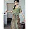 Chinesisches Sommer-Hanfu-Kleid für Damen: 3-teiliges Zen-Tee-Set