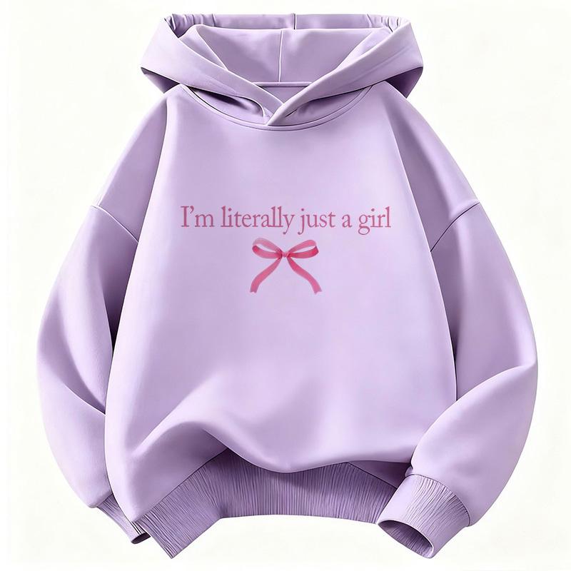 90s I Am Literally Just A Girl Letter Printed Y2k Hoodie Kids Children's Sweatshirt Hoody Casual Hoodies Girls Clothes