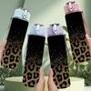 1PC Black Leopard Print Solid Background 750ml Color Plastic Sports Water Bottle Leakproof Flip Straw Lid Suitable for Sports Office Home Use