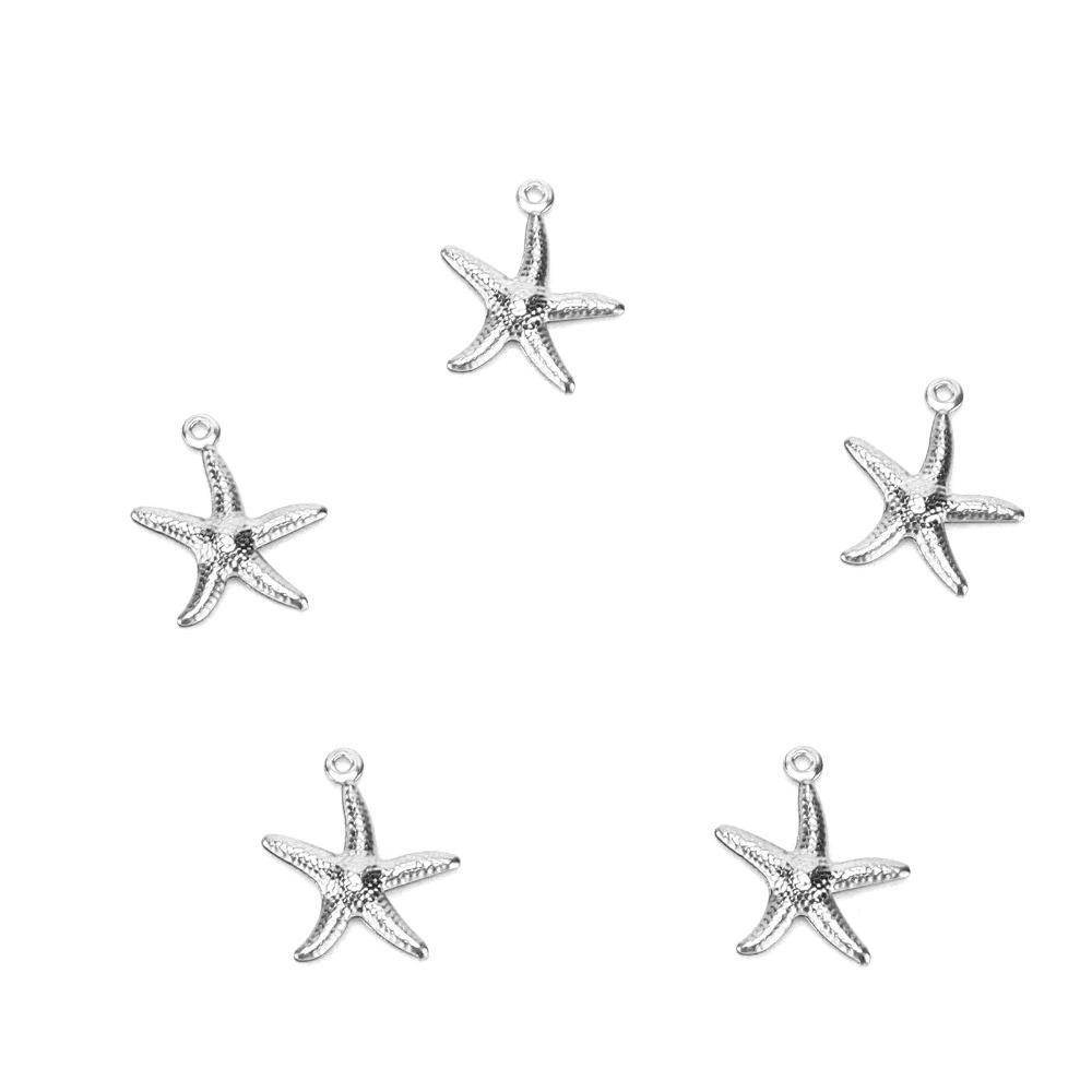50pcs Stainless Steel Beach Jewelry Small Ocean Starfish Pendant Starfish Pendant Earring Making