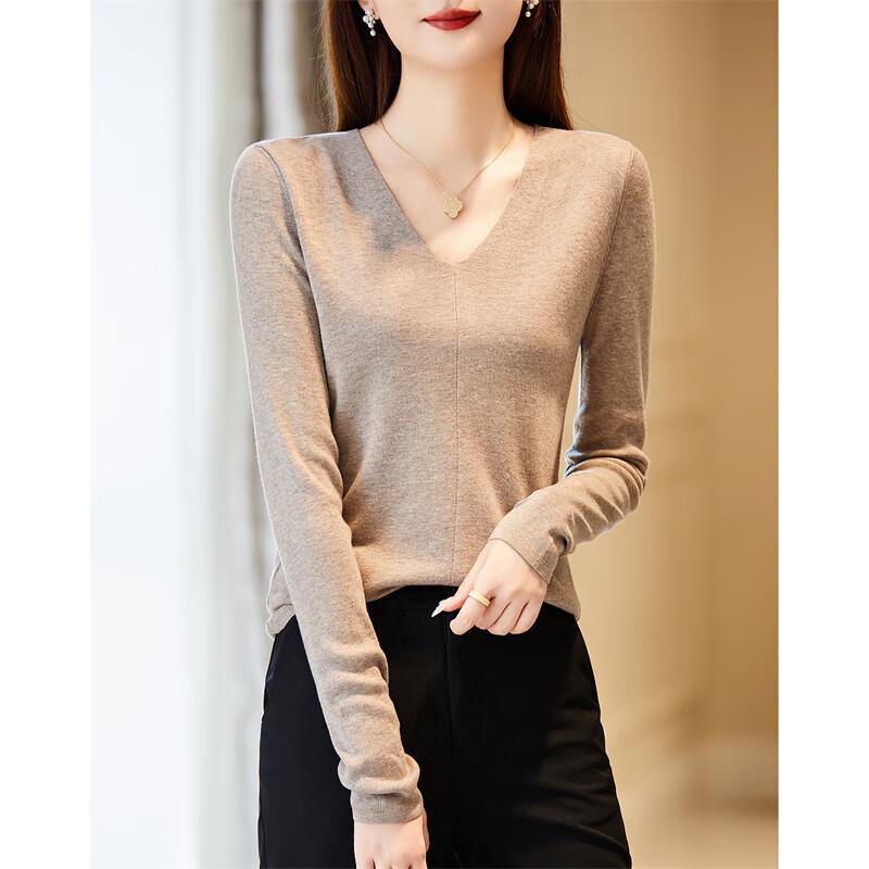 Demana Women s V-Neck Relaxed Fit Knit Sweater S