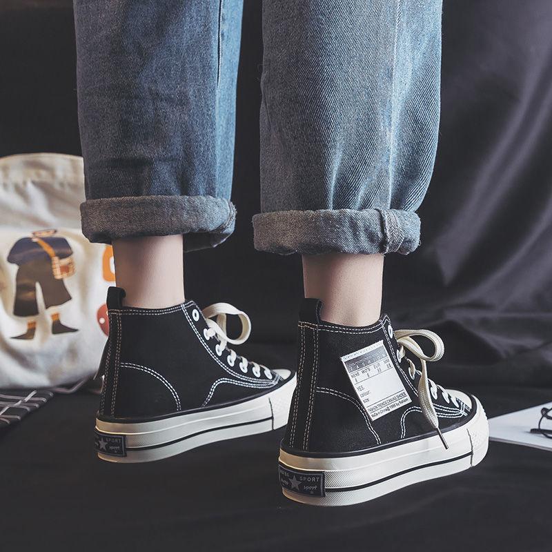High-top Canvas Shoes for Women's Spring 2025 New Versatile Platform Korean Version of Classic Trend Casual Board Shoes