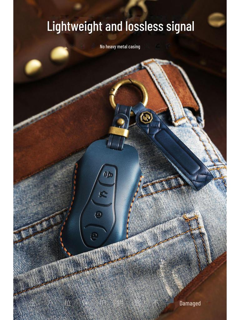 Handmade Leather Retro Key Cover for Geely Xingyue & Boyue Pro