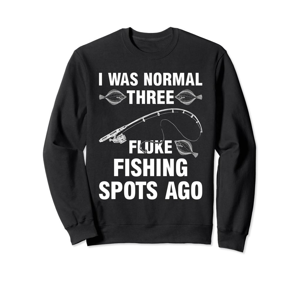 Fluke Fisherman Gear Fluke Fishing Rod and Reel Combo Men's Sweatshirt