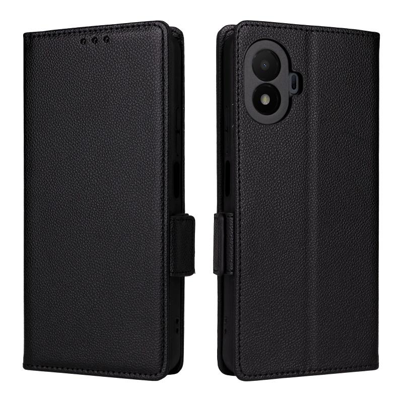 For Honor X6D 5G Flip Side Buckle Lychee Pattern Wallet Leather Cover for Honor X6D 5G Purse Magnetic Phone Bags